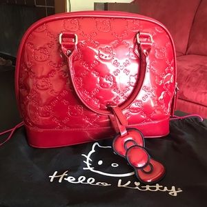 Loungefly Hello Kitty Embossed Bowler-Red